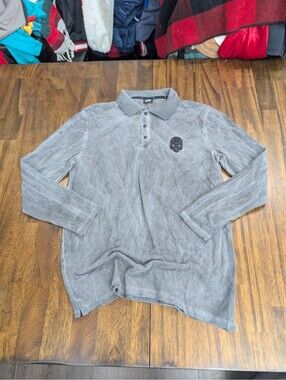 PXG Darkness Men Medium Long Sleeve Golf Polo Shirt Skull